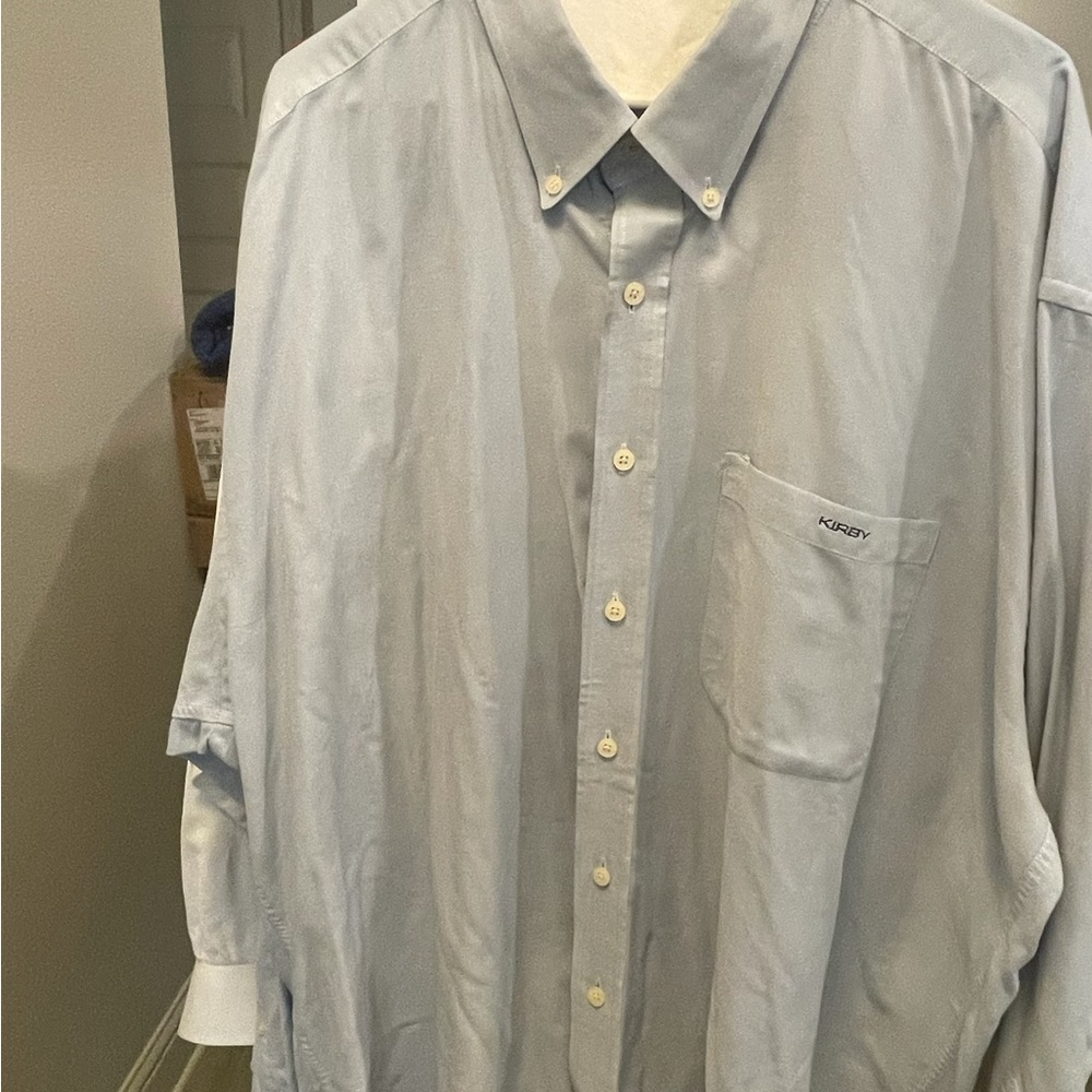 Light blue dress shirt button down w/ Kirby Logo Size 3XL